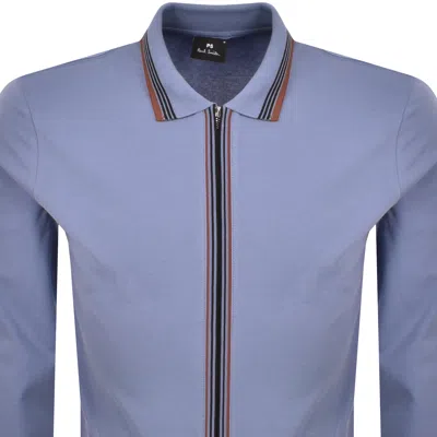 Paul Smith Long Sleeved Polo T Shirt Purple In Purple