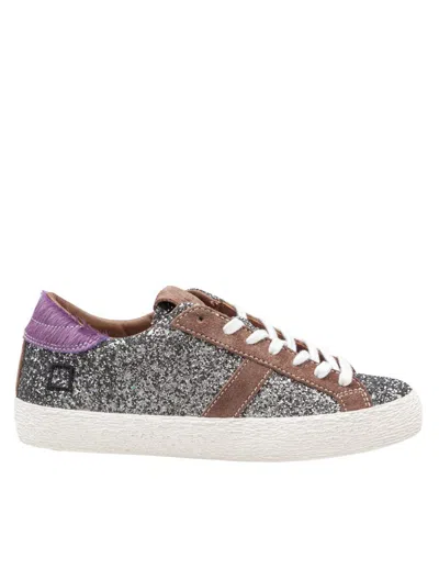 Date D.a.t.e. Low-top Glitter Sneakers In Silver