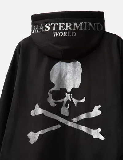 Mastermind Japan Sheer Layered Zip-up Boxy Hoodie In Black