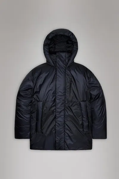 Rains Torna Insulated Long Jacket In Blue