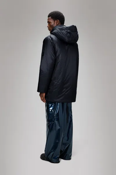 Rains Torna Insulated Long Jacket In Blue
