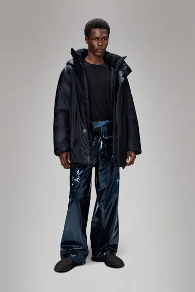 Rains Torna Insulated Long Jacket In Blue