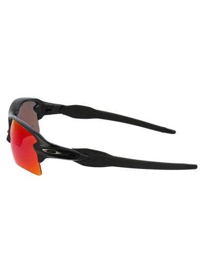 Oakley Polished Black Acetate Sunglasses In Red