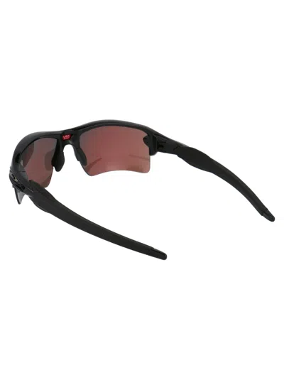 Oakley Polished Black Acetate Sunglasses In Red