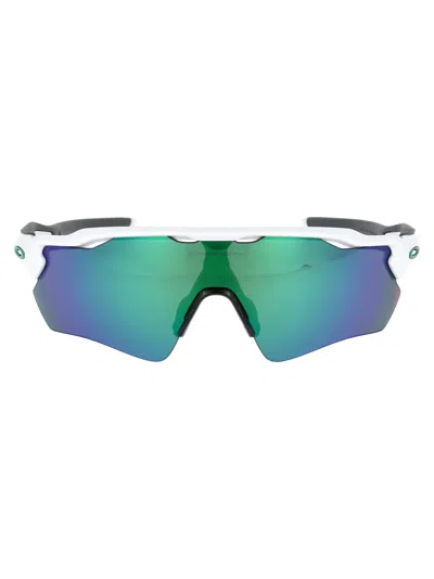 Oakley Polished White Acetate Sunglasses In Green