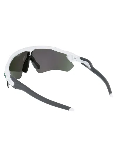 Oakley Polished White Acetate Sunglasses In Green