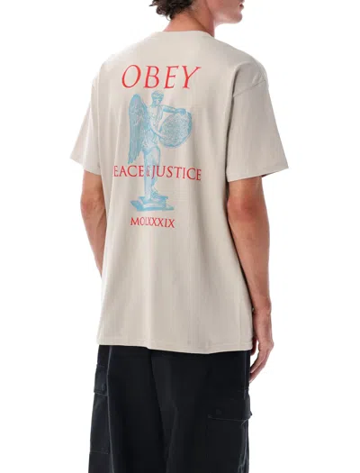 Obey T-shirt  Men Color Silver In Gray