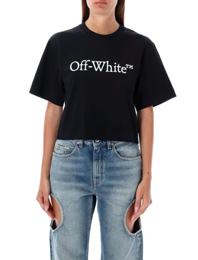 Off-white Off White Big Bookish Logo Cropped Top In Black