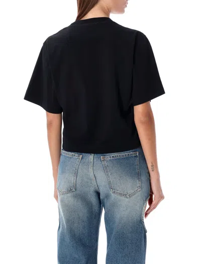 Off-white Off White Big Bookish Logo Cropped Top In Black