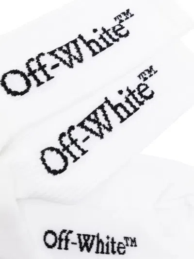 Off-white Off Whitebookish Socks With Intarsia In White