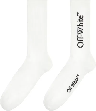 Off-white Off Whitebookish Socks With Intarsia In White
