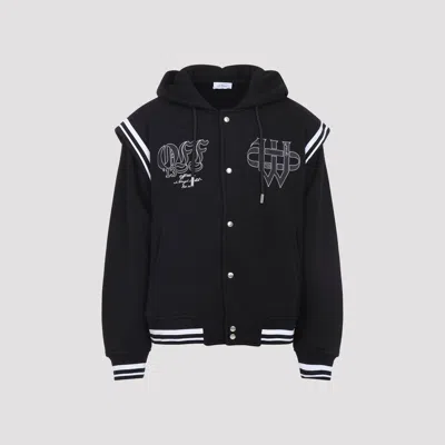 Off-white Off White Gothic Fleece Varsity Jacket In Black