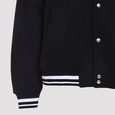 Off-white Off White Gothic Fleece Varsity Jacket In Black