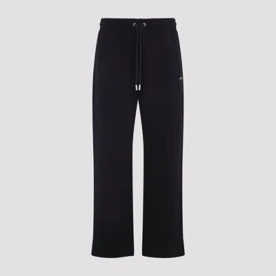Off-white Black Cotton Scribble Diagonal Sweatpants In Black