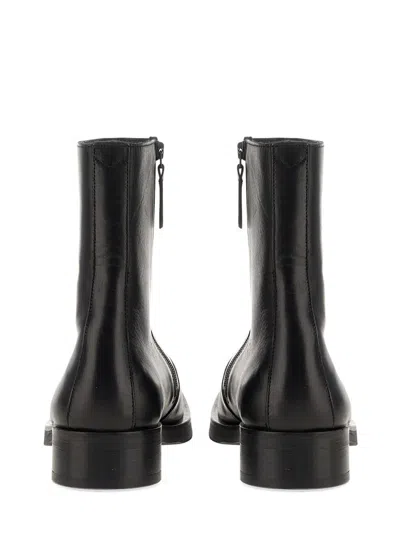 Our Legacy Chocolate Leather Camion Ankle Boots In Black