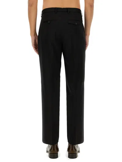 Our Legacy Tailored Black Trousers With Pleated Front And Minimalist Design In Black
