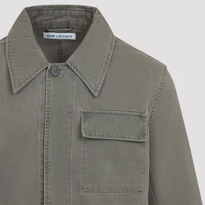 Our Legacy Straight-cut Casual Jacket With Pointed Collar In Gray