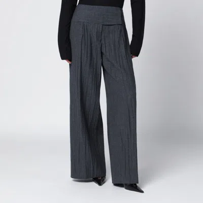 Our Legacy Grey Wool-blend Pleated Trousers In Gray
