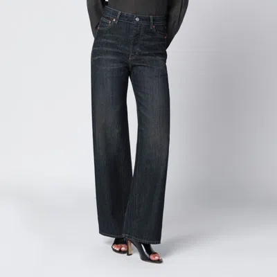 Our Legacy Vintage Style Wide Leg Denim Trousers In Blue
