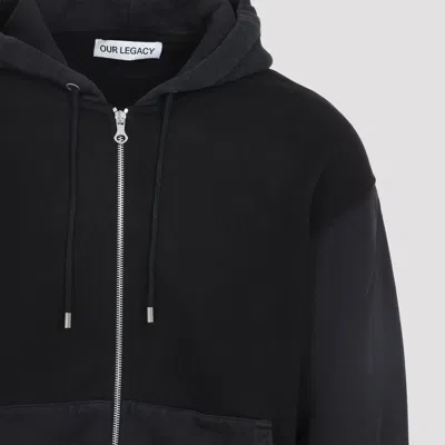 Our Legacy Hooded Knitwear With Drawstring And Ribbed Cuffs In Blue