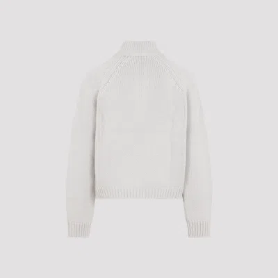 Our Legacy Bone White Extrafine Merino Wool Ultra Zip Cardigan In Gray