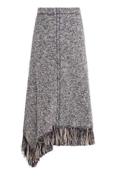 Rabanne Fringed Asymmetric Skirt In Multi