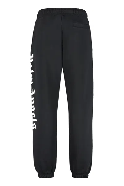 Palm Angels Cotton Track-pants Logo Detail In Black