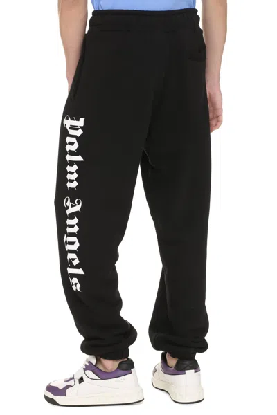 Palm Angels Cotton Track-pants Logo Detail In Black