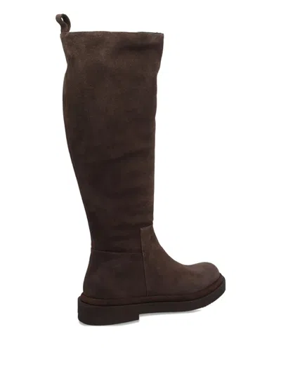 Paloma Barceló Zip-detail Suede Boots In Brown