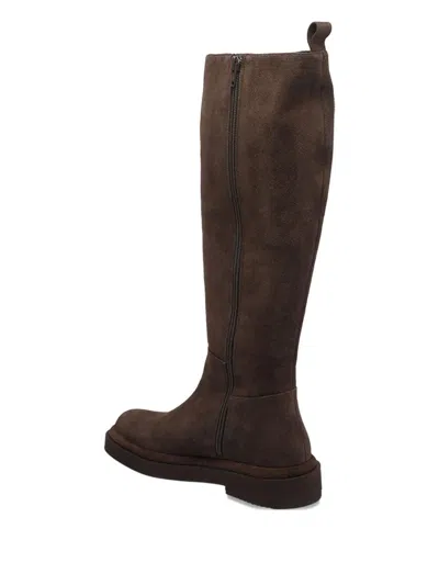 Paloma Barceló Zip-detail Suede Boots In Brown