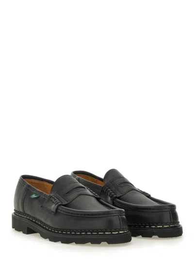 Paraboot Calf Leather Penny Loafers In Black