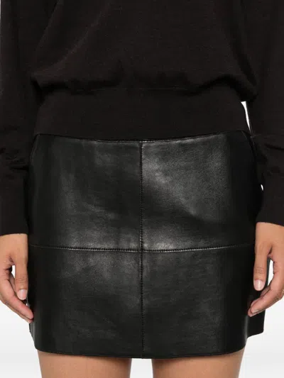 P.a.r.o.s.h High Waist Midi Skirt With Panel Design In Black
