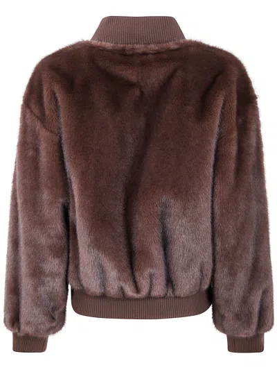 P.a.r.o.s.h Parosh Eco Fur Bomber In Brown