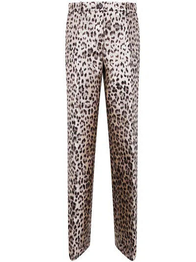 P.a.r.o.s.h Parosh Jacquard Lurex Trousers In White