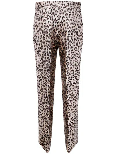 P.a.r.o.s.h Parosh Jacquard Lurex Trousers In White