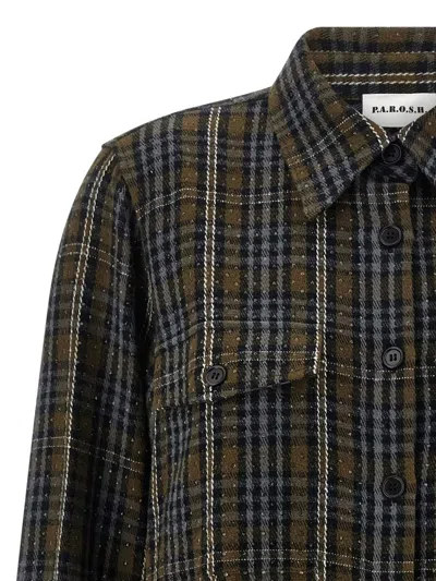 P.a.r.o.s.h Parosh Sequined Cotton Shirt In Brown