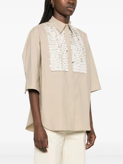 P.a.r.o.s.h Parosh Shirt With Decorative Details In Brown