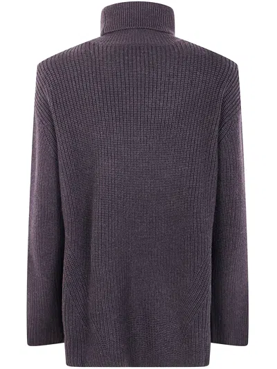 P.a.r.o.s.h Parosh Turtle Neck Embroidered In Brown