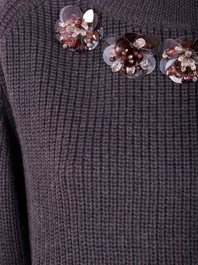P.a.r.o.s.h Parosh Turtle Neck Embroidered In Brown