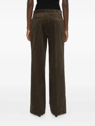 P.a.r.o.s.h Parosh Wide Leg Courduroy Trousers In Brown