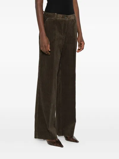 P.a.r.o.s.h Parosh Wide Leg Courduroy Trousers In Brown