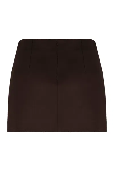 P.a.r.o.s.h Parosh Wool Mini Skirt In Brown