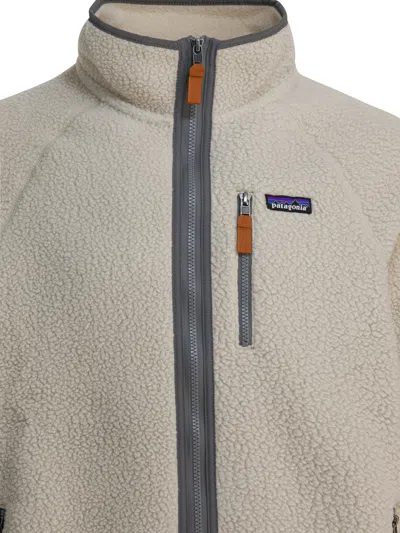 Patagonia Textured Fleece Jacket With High Collar In Multi