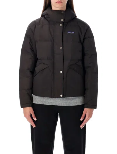 Patagonia Downdrift Recycled Down Jacket With Removable Hood In Black