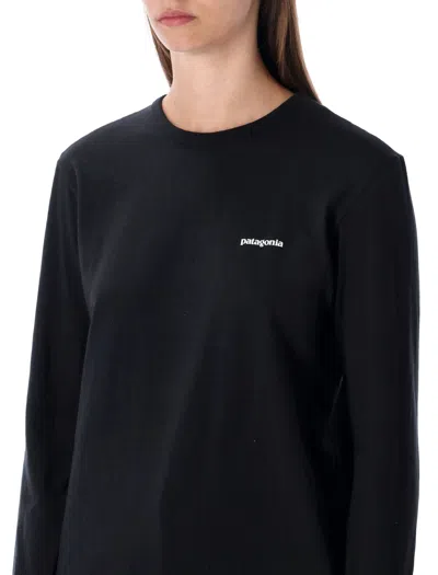 Patagonia Logo-detail Long-sleeved T-shirt In Black