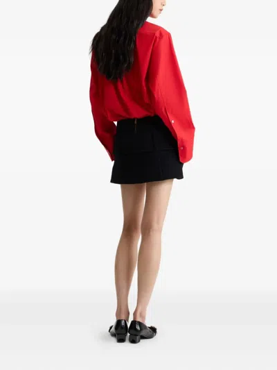 Patou Mini Skirt With Wide Belt And Side Pocket In Black