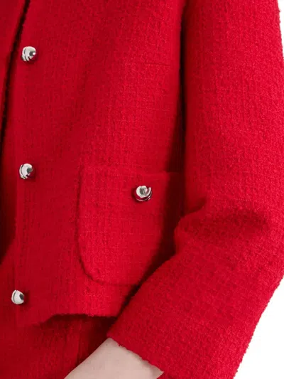 Patou Button-down Long-sleeved Casual Jacket In Red