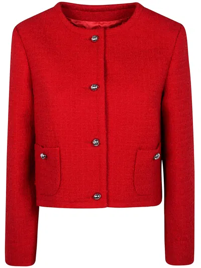 Patou Button-down Long-sleeved Casual Jacket In Red