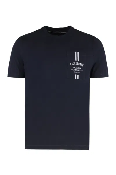 Paul & Shark Regular Fit Cotton T-shirt With Chest Pocket
