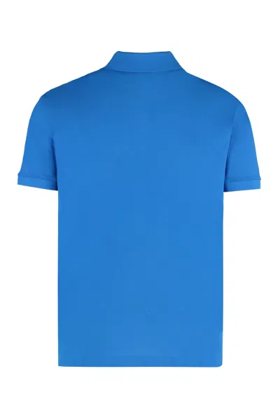 Paul & Shark Short-sleeved Cotton Polo Shirt For Casual Style In Blue